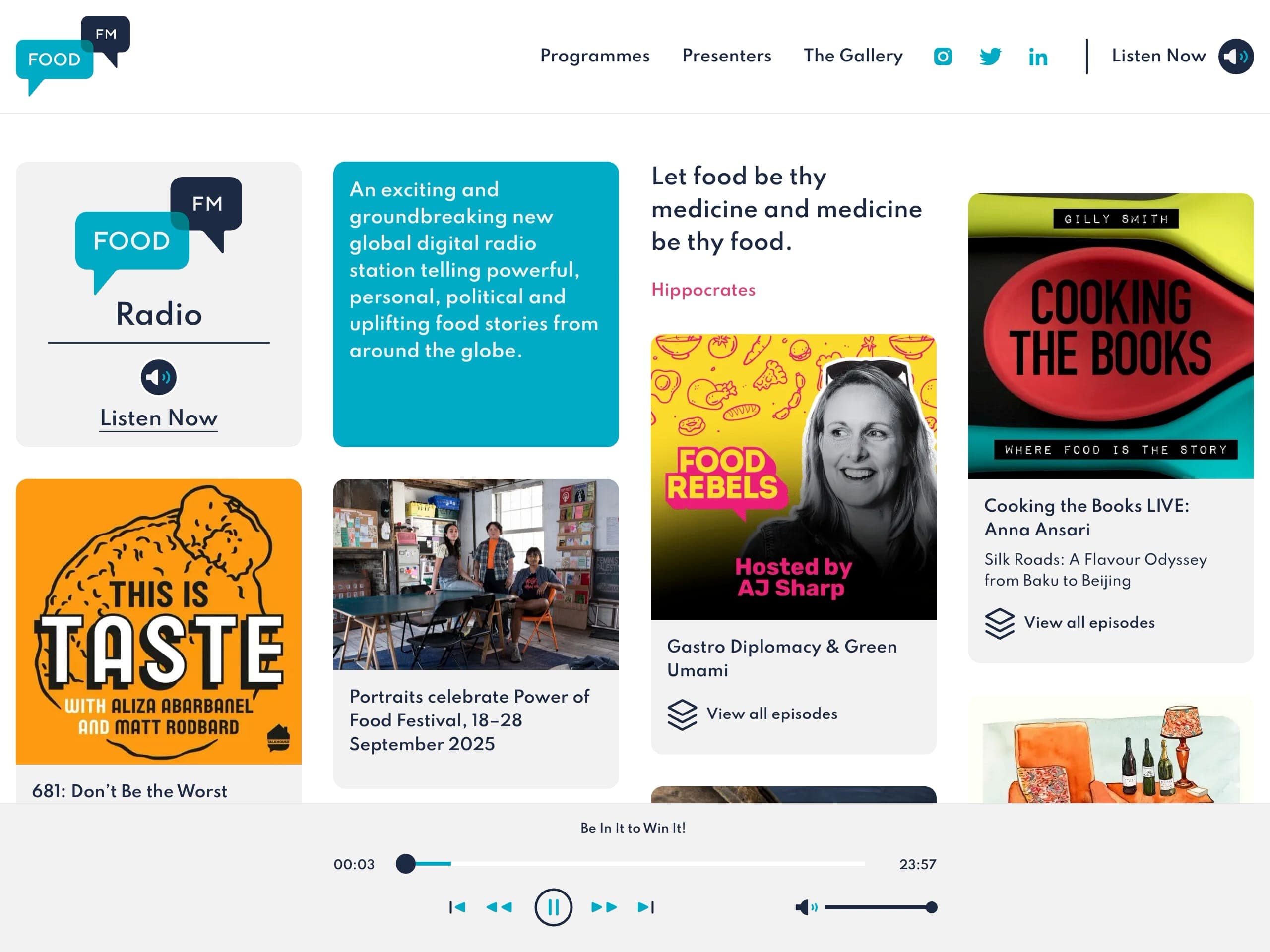 Food FM website screenshot