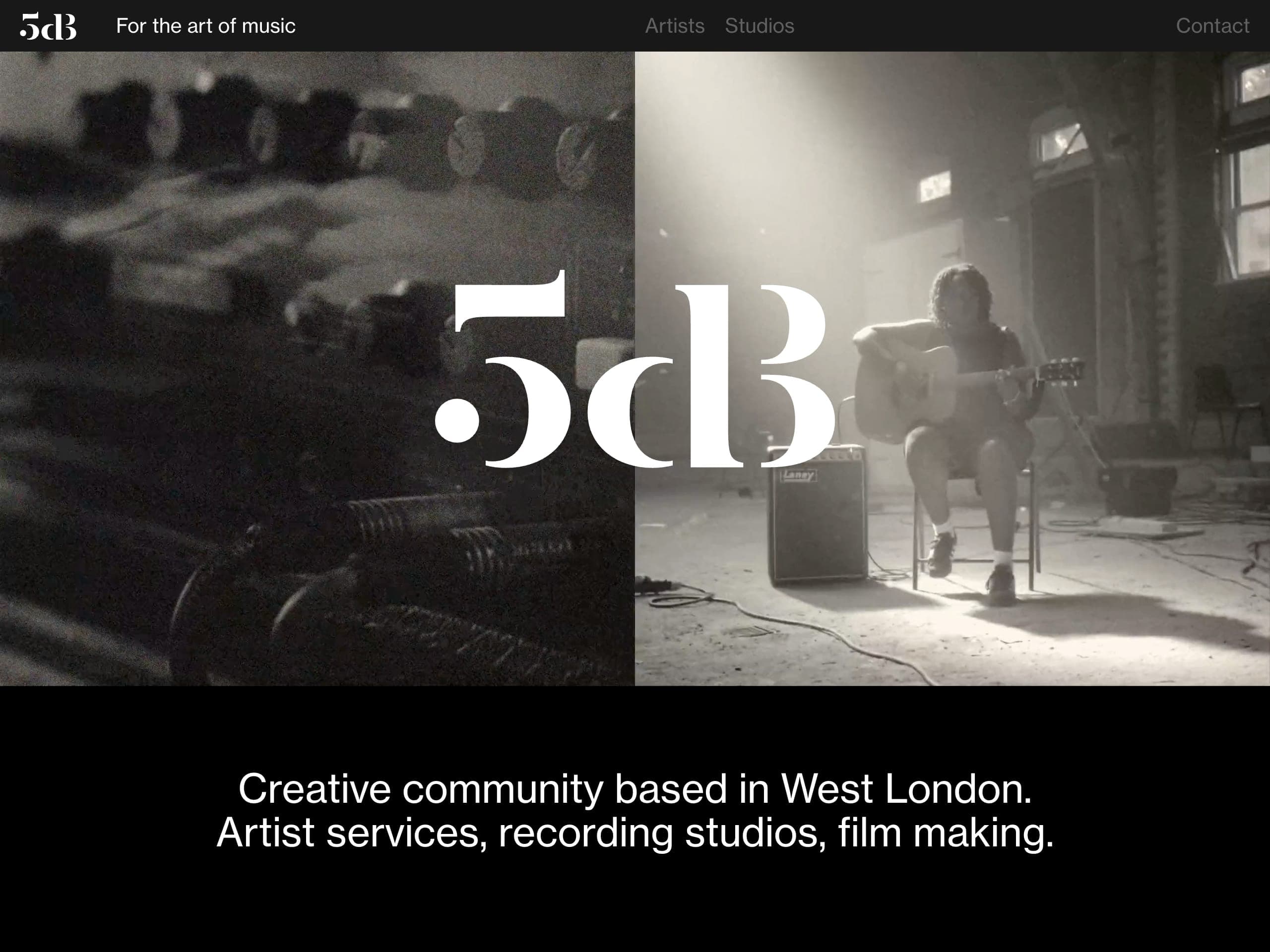 5dB website screenshot